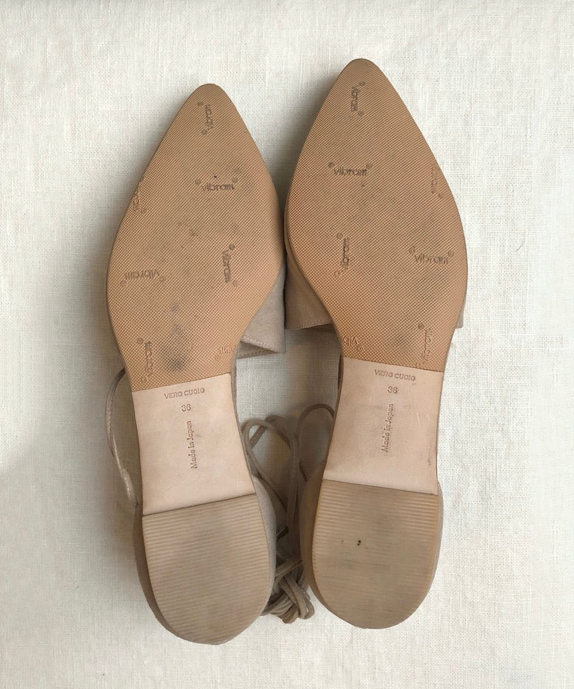 ポインテッドレースアップフラットシューズ SIZE36
