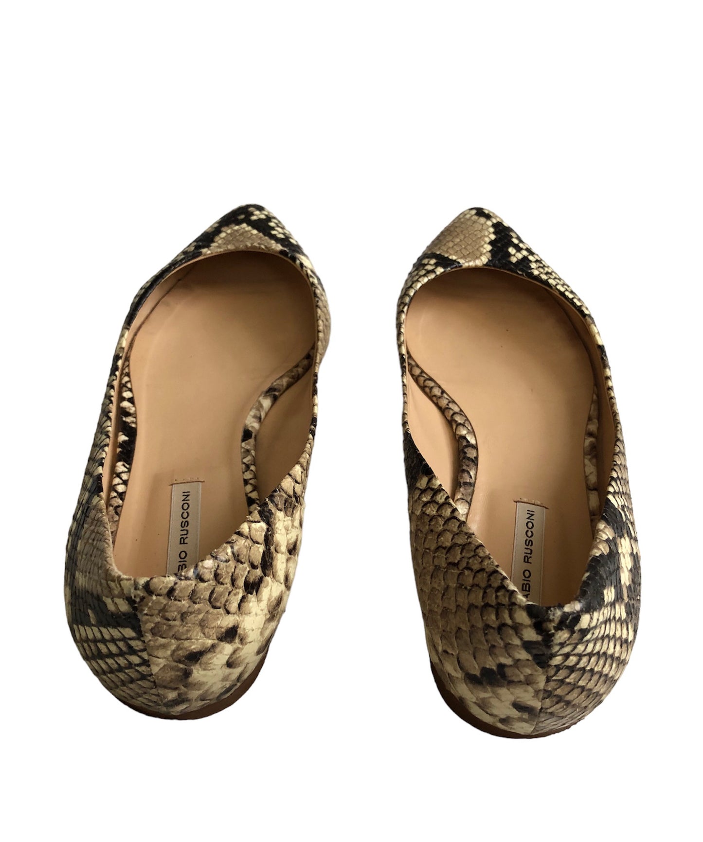 ポインテッドトゥフラットパンプス (パイソン) SIZE36