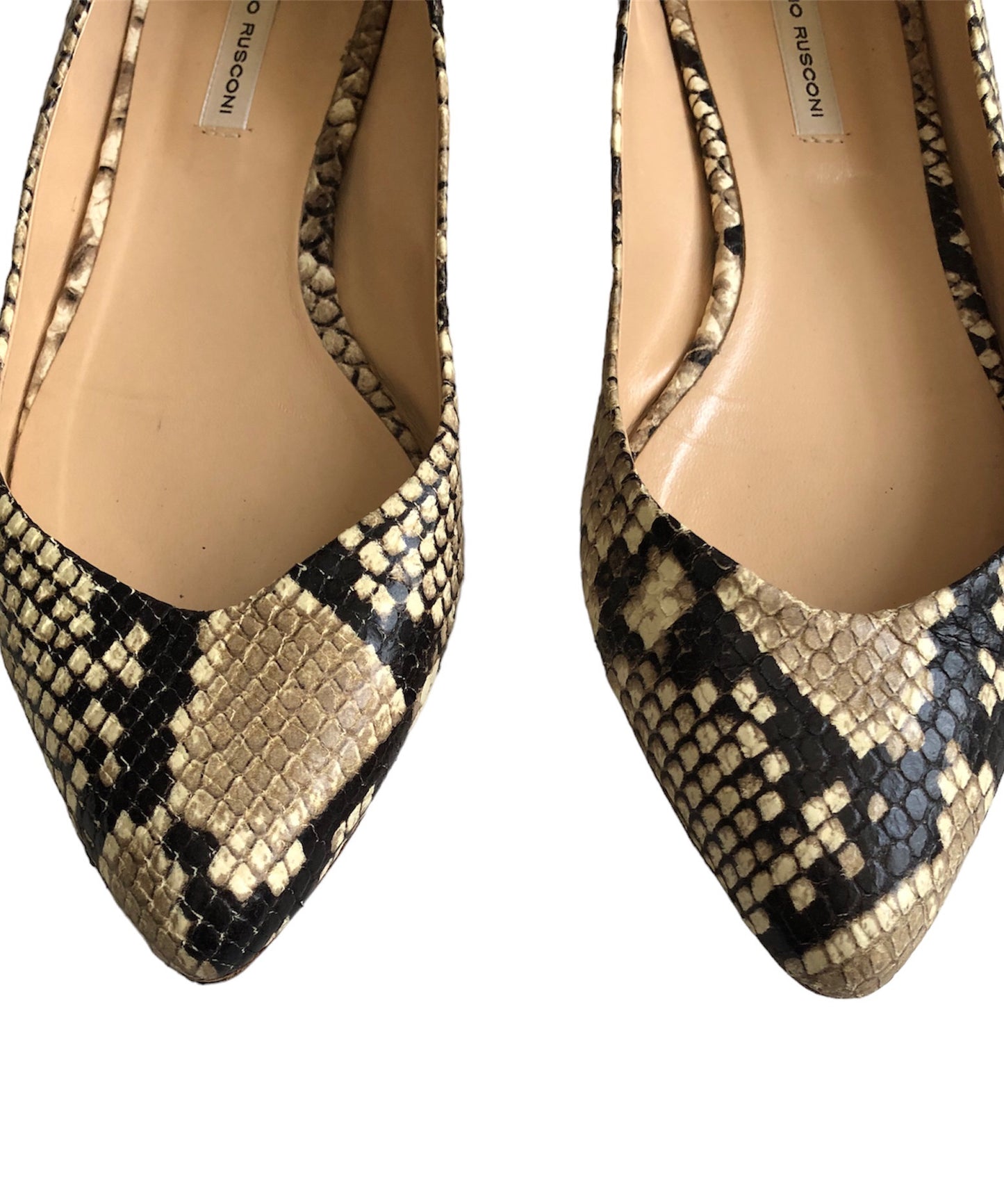 ポインテッドトゥフラットパンプス (パイソン) SIZE36