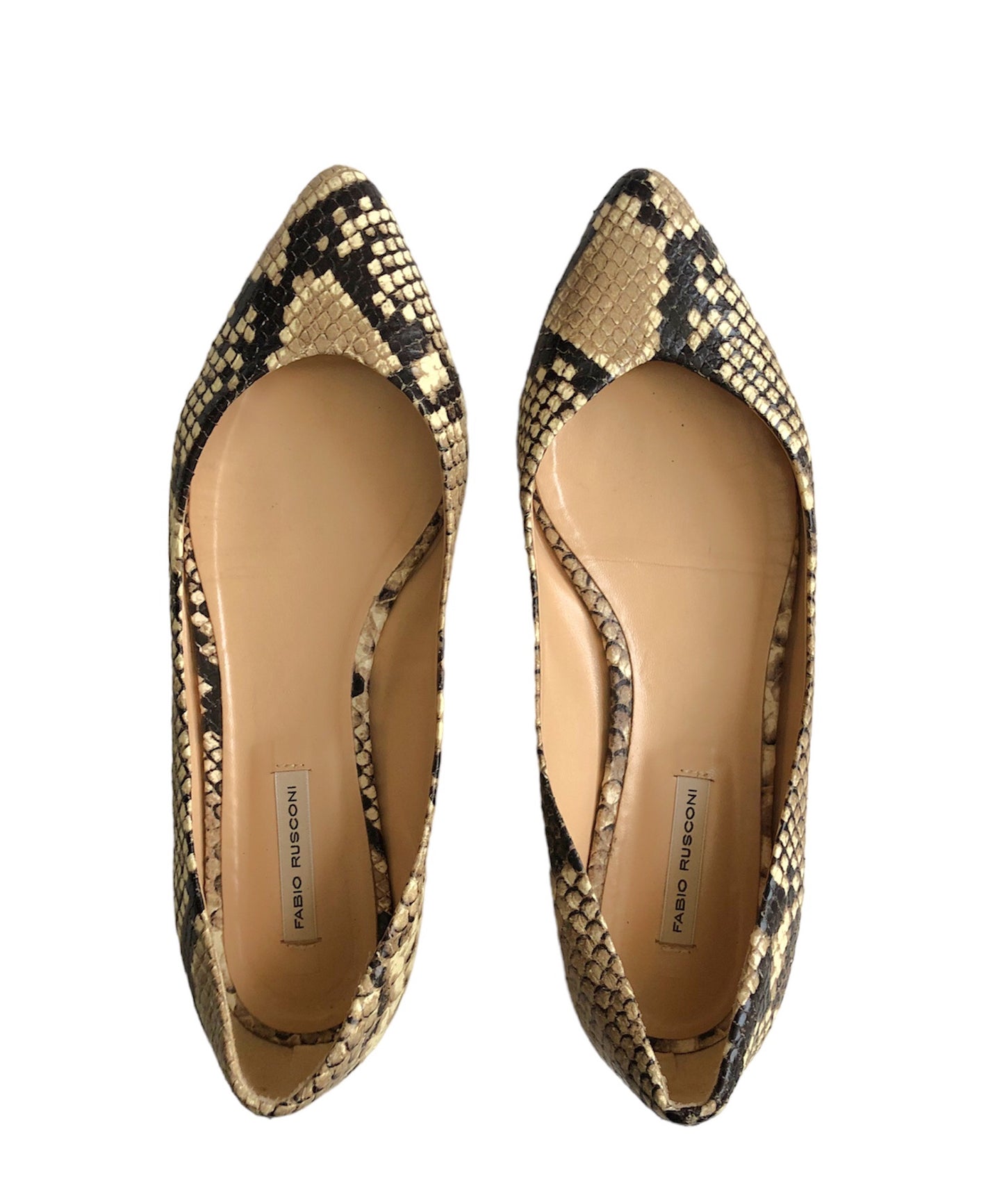 ポインテッドトゥフラットパンプス (パイソン) SIZE36