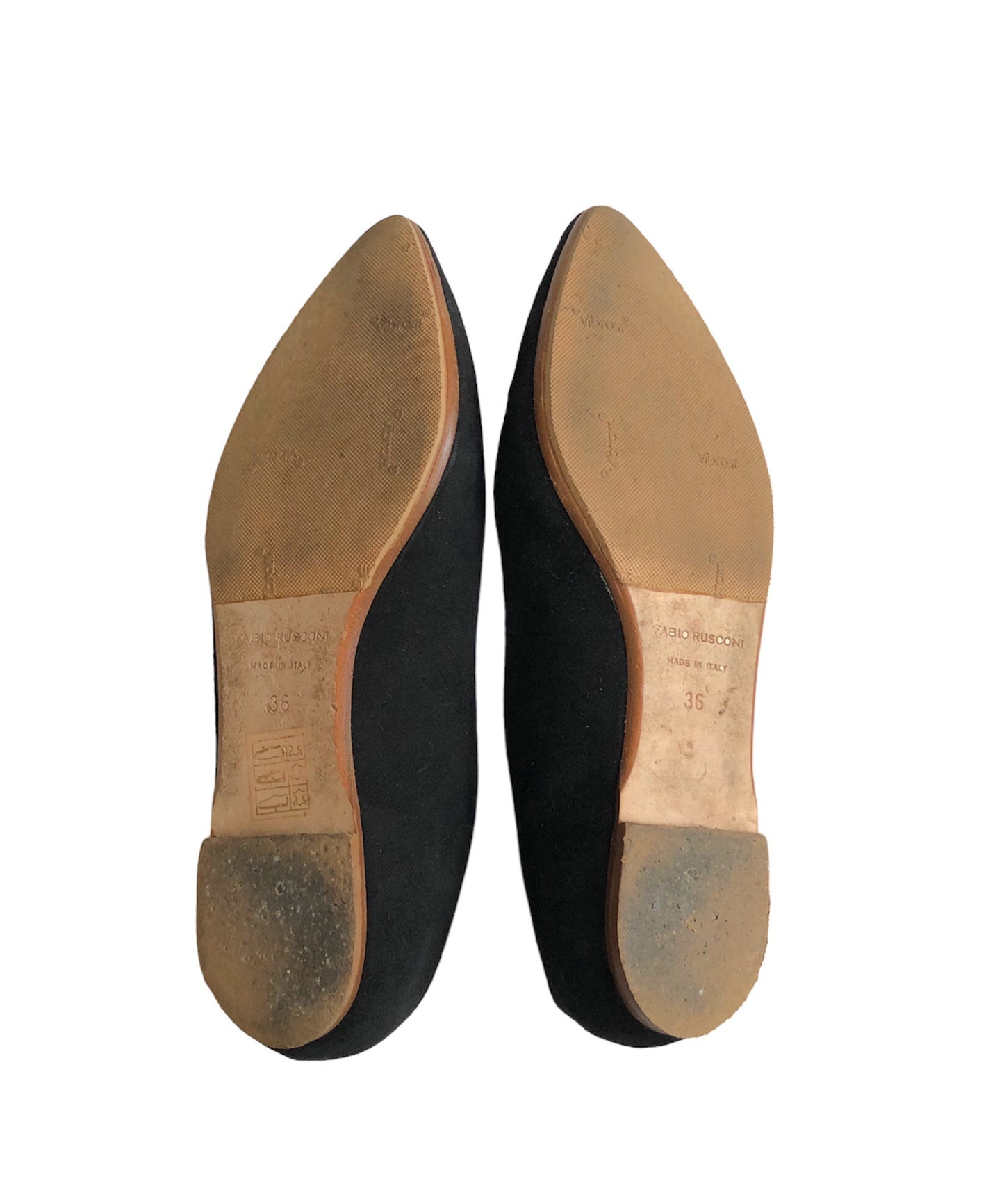 ポインテッドトゥフラットパンプス (ブラック) SIZE36