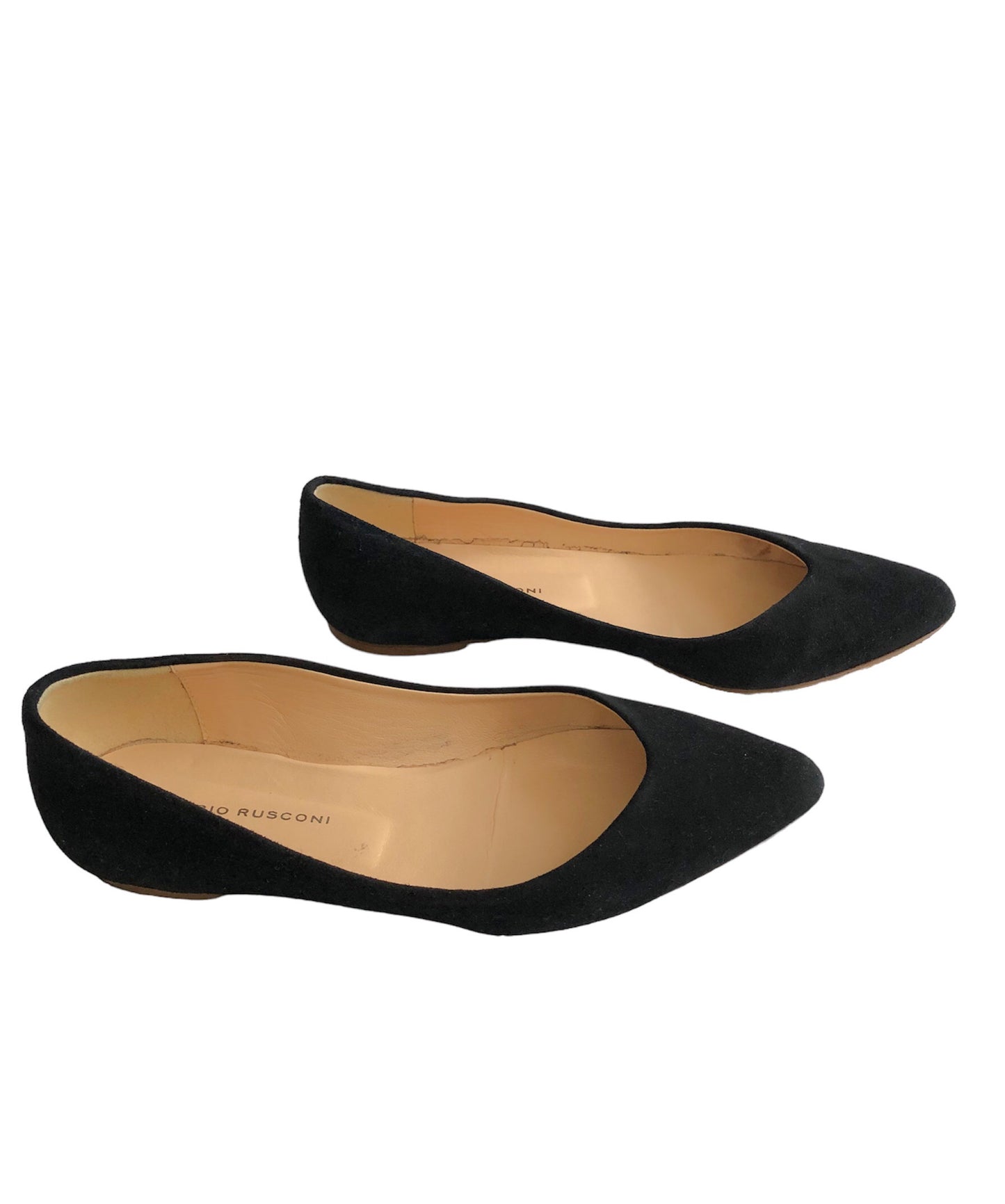 ポインテッドトゥフラットパンプス (ブラック) SIZE36