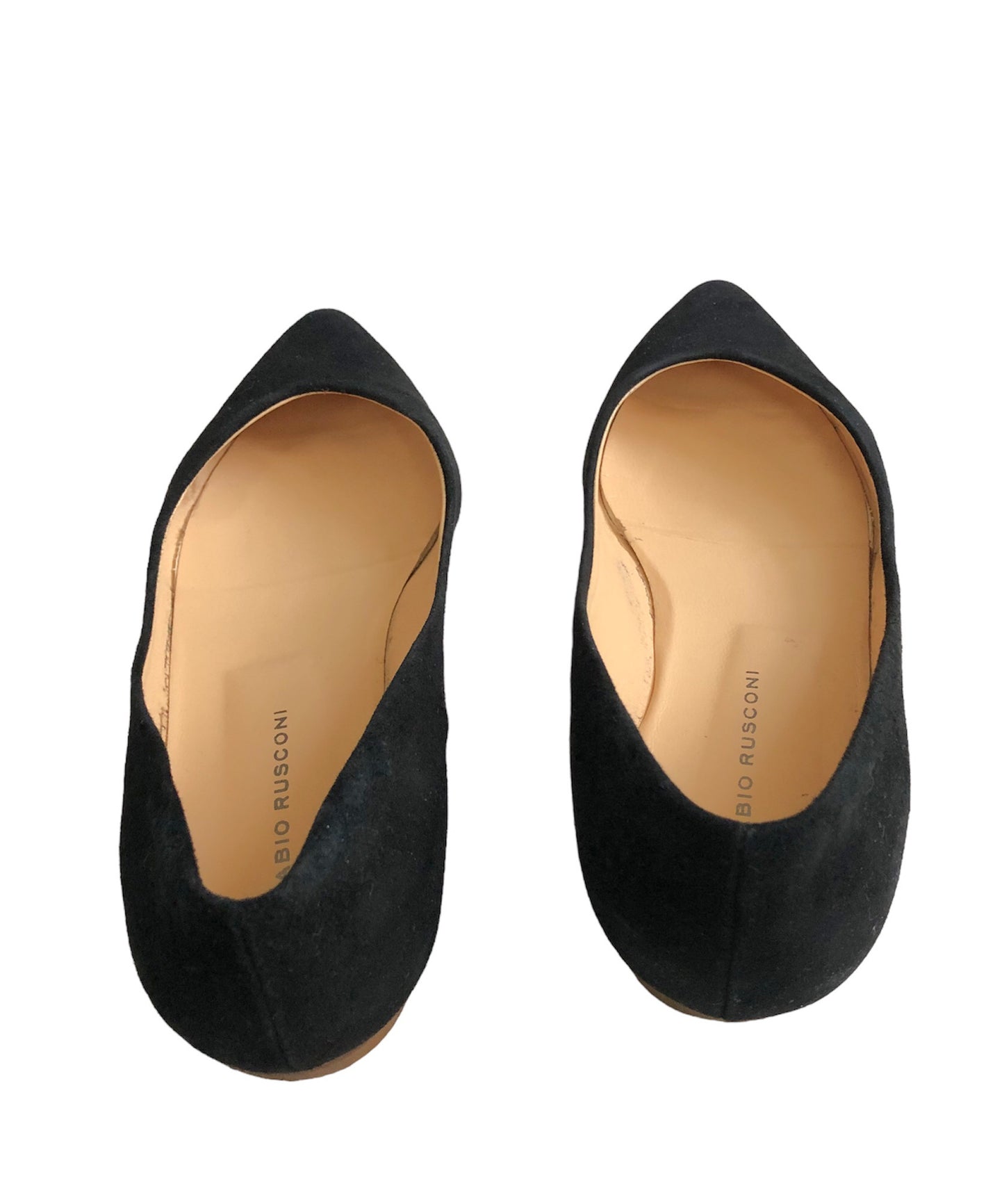 ポインテッドトゥフラットパンプス (ブラック) SIZE36