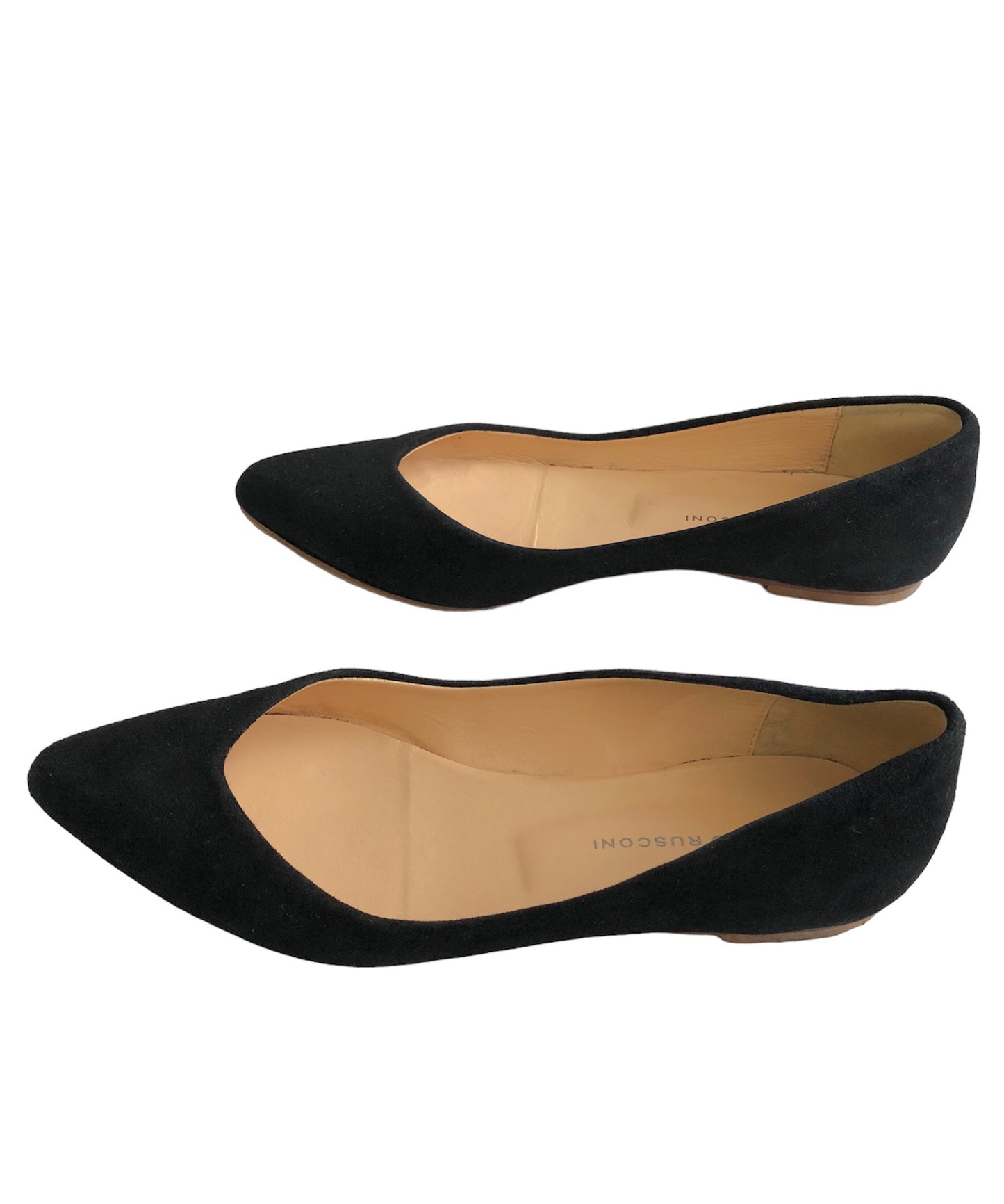 ポインテッドトゥフラットパンプス (ブラック) SIZE36