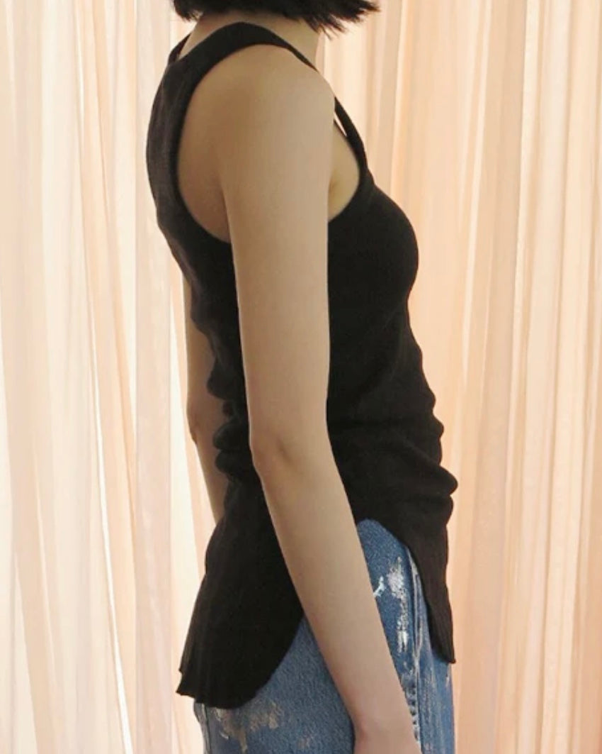 rib tank top(BLACK)