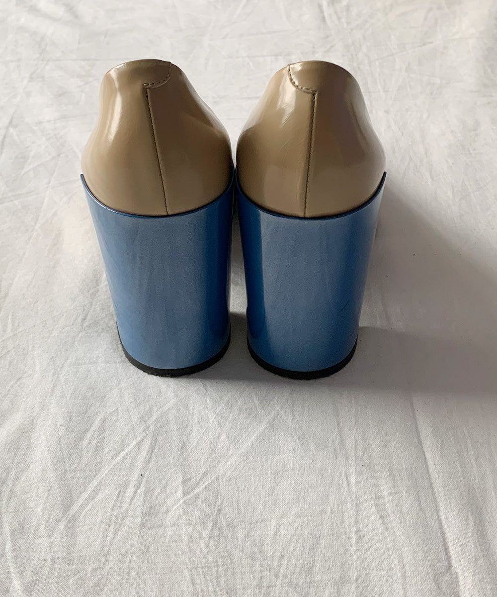 ポインテッドトゥバイカラーパンプス37