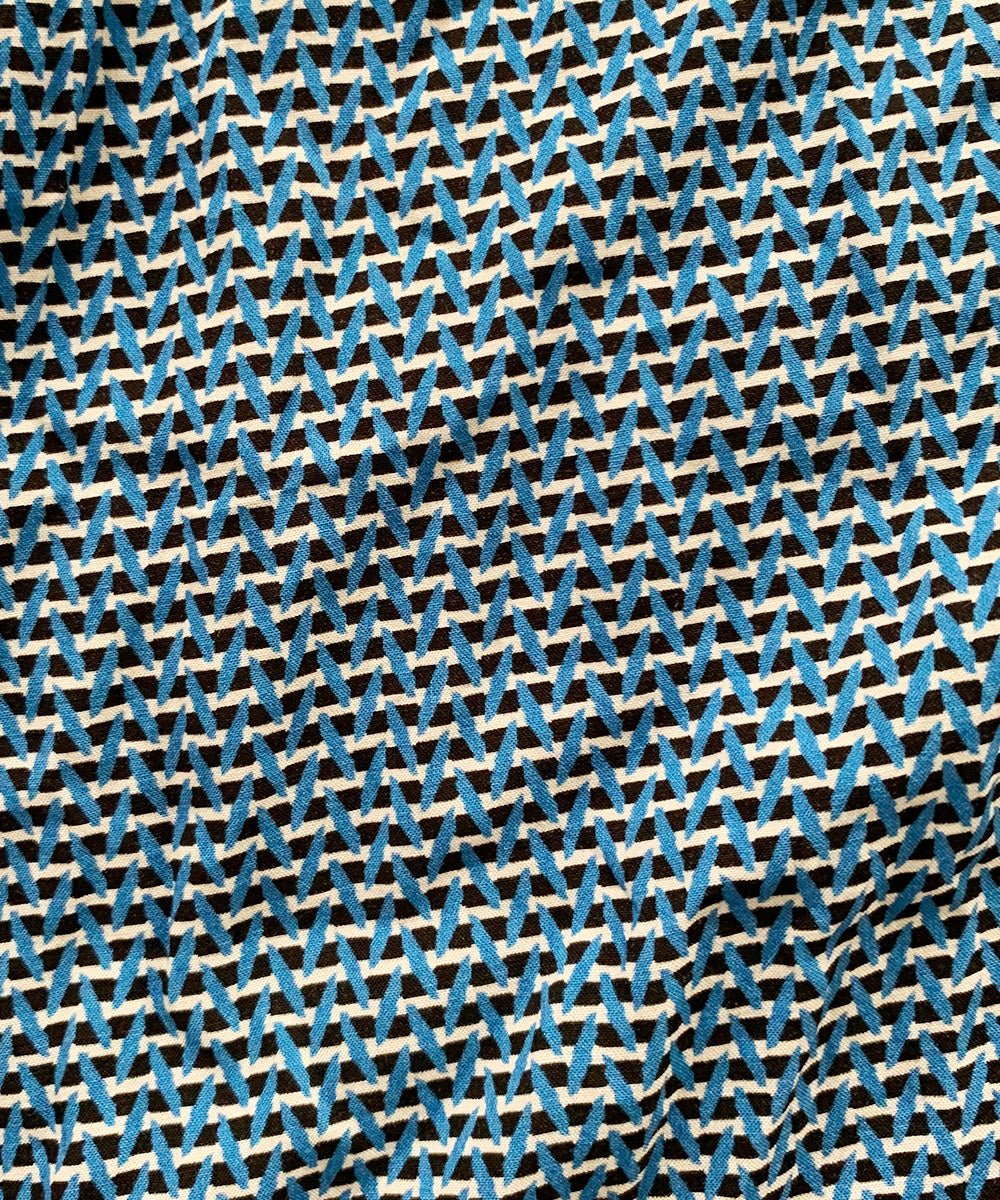 DEVEAUXスカーフプリントスカート(blue)