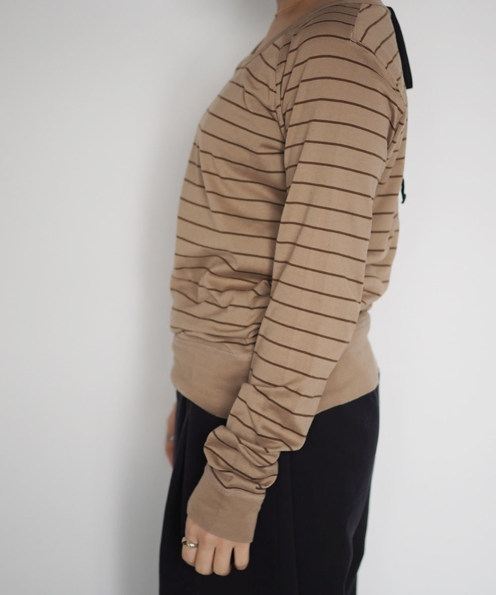 バックリボンボーダーカットソー