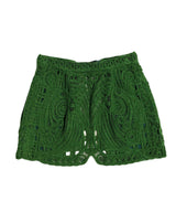 Cord Embroidery Wrapped Skirt - green