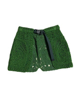 Cord Embroidery Wrapped Skirt - green