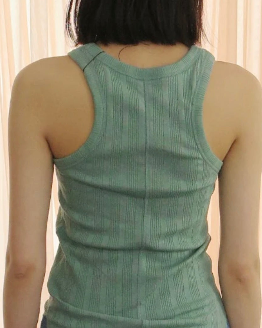 rib tank top(GREEN)