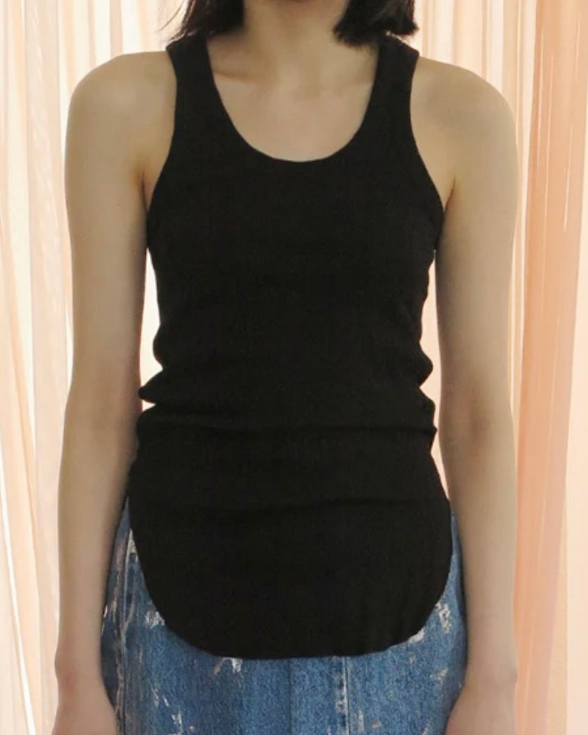 rib tank top(BLACK)