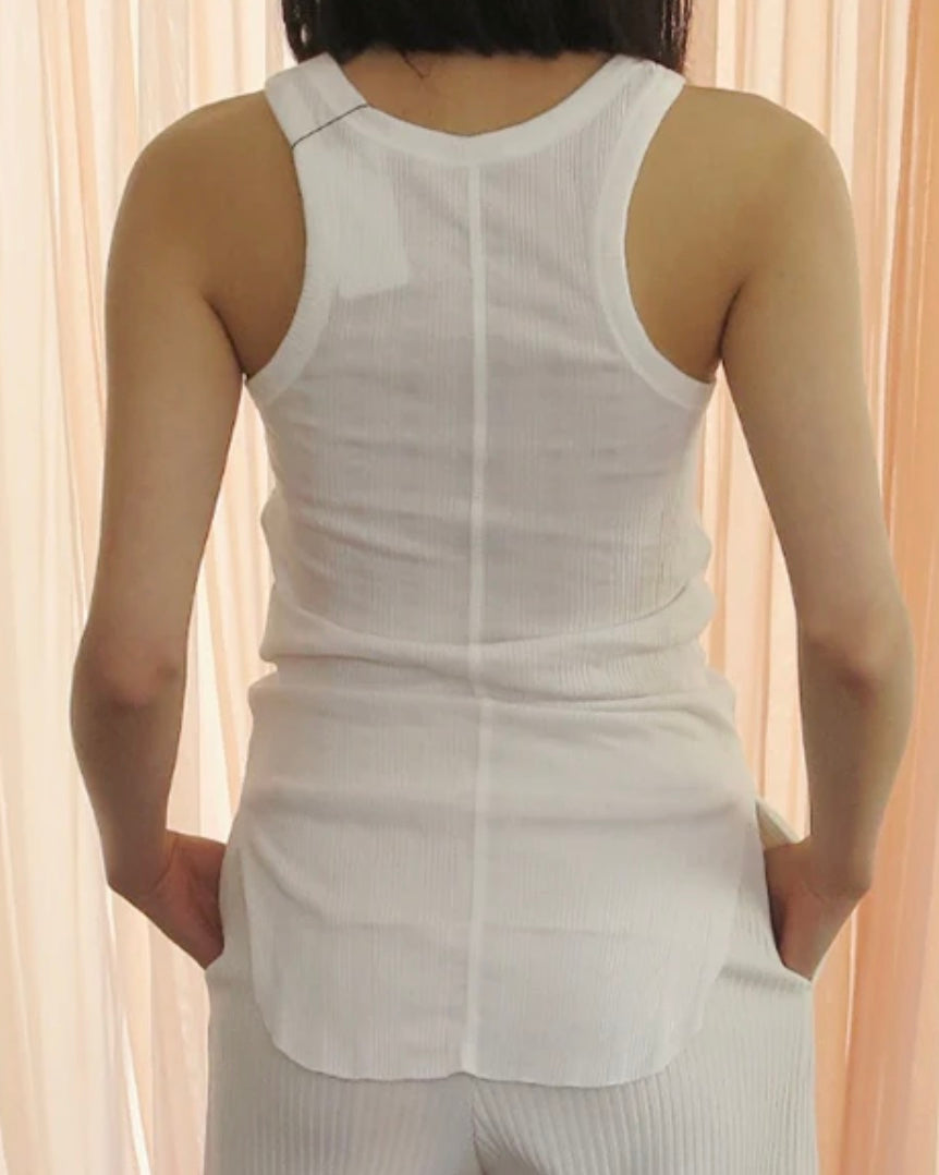 rib tank top(WHITE)