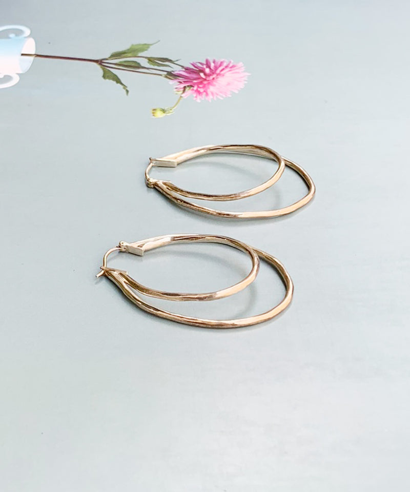 LAYARD HOOP EARRING(SILVER)