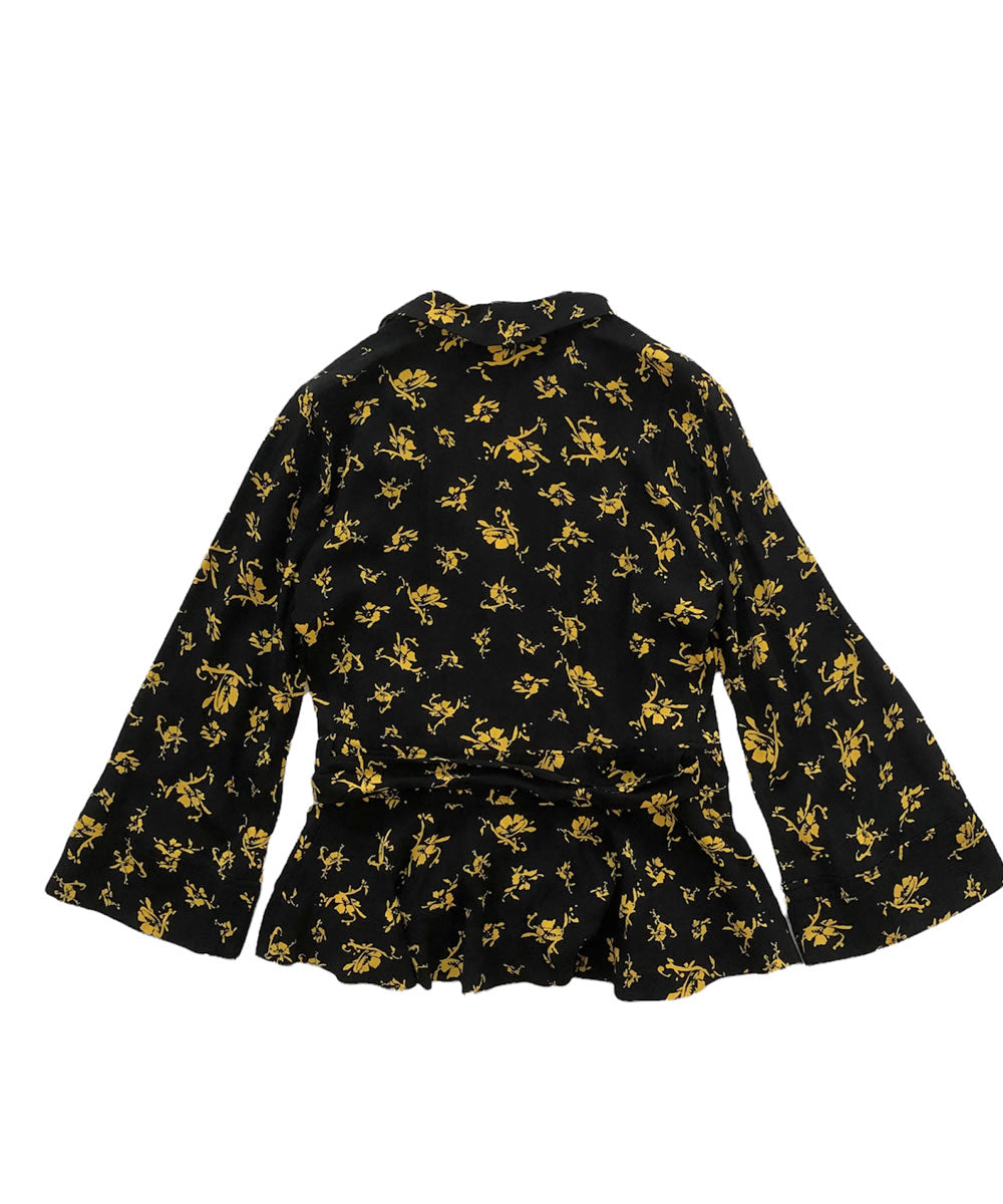 フローラルプリントカシュクールブラウス
