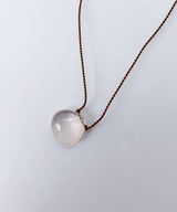 Smooth Stone Necklace(Rose Quart)