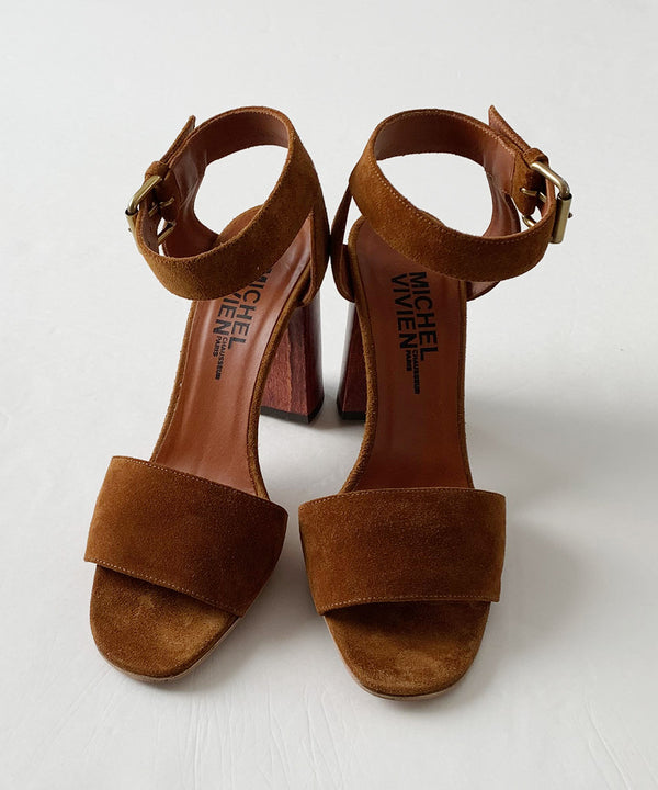 SUEDE HEEL SANDAL/Deuxieme Classe 38