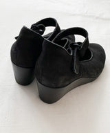 ストラップウェッジパンプス(black)38