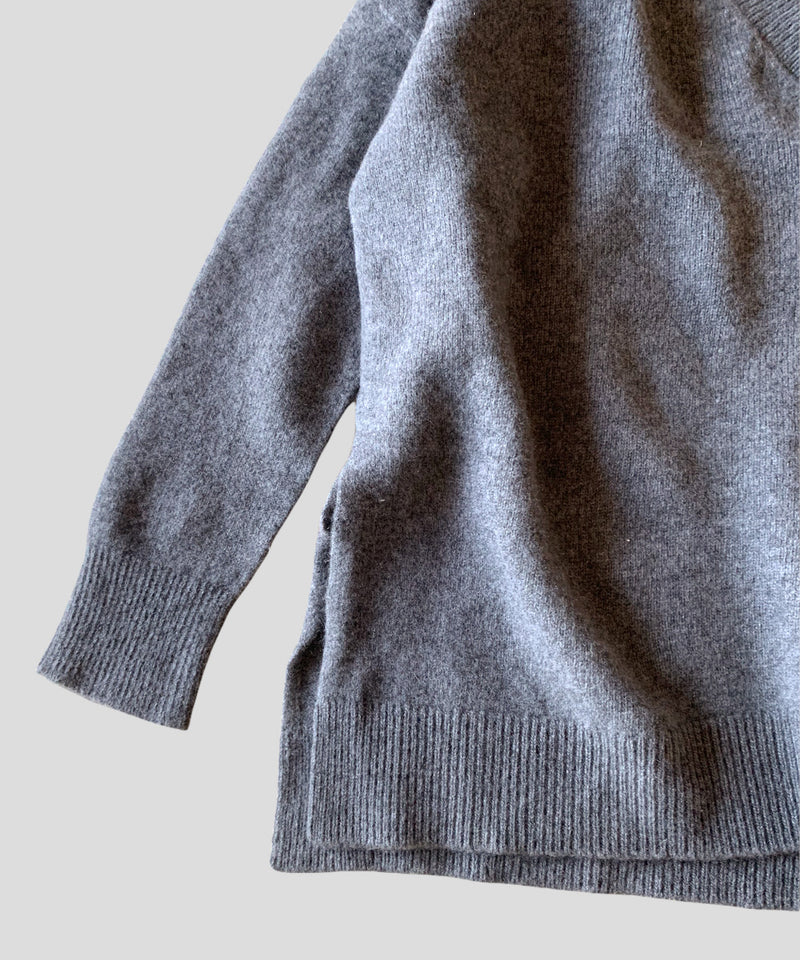 カシミヤウールVプルオーバー(grey)