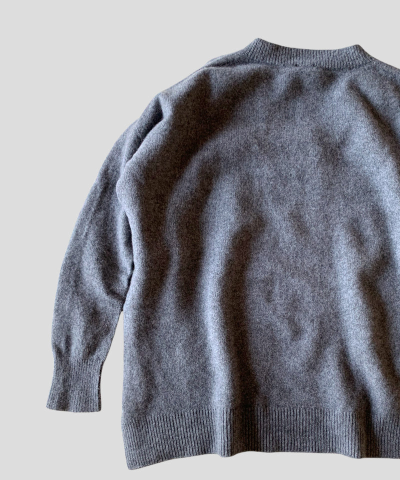 カシミヤウールVプルオーバー(grey)