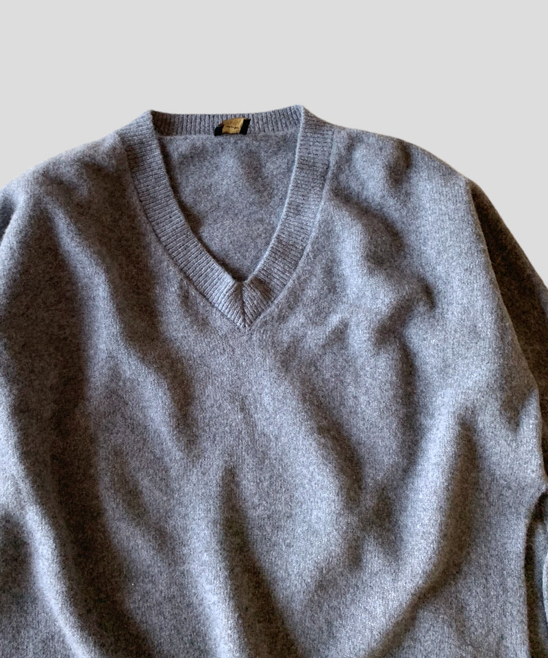 カシミヤウールVプルオーバー(grey)