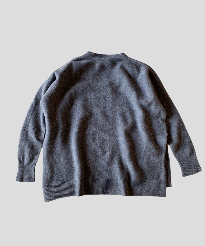 カシミヤウールVプルオーバー(grey)
