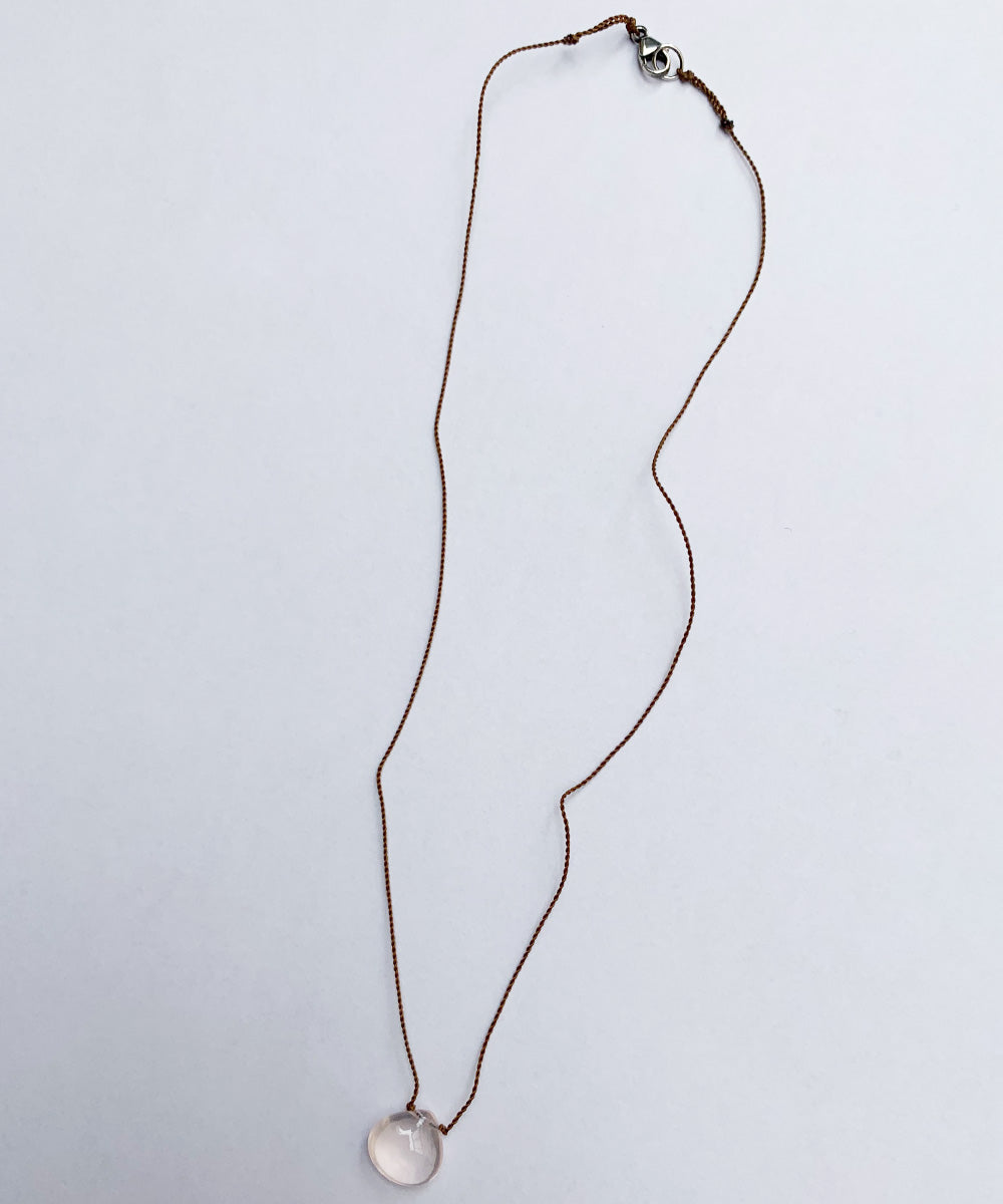 Smooth Stone Necklace(Rose Quart)