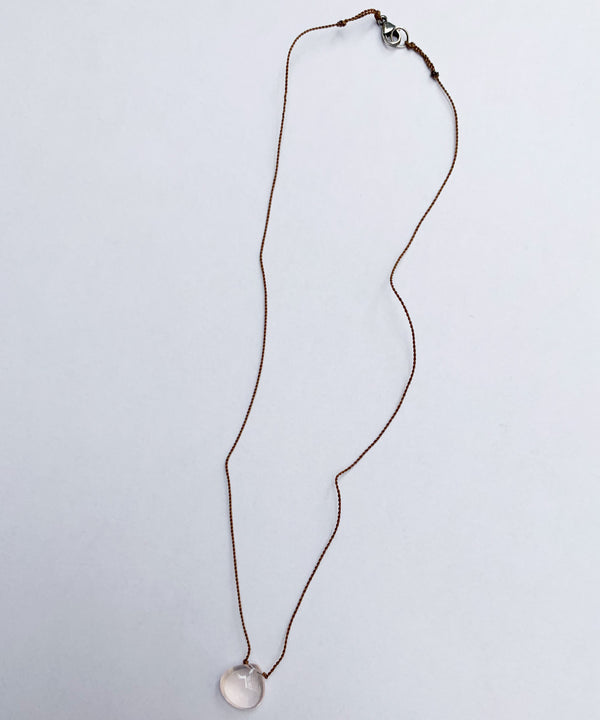 Smooth Stone Necklace(Rose Quart)