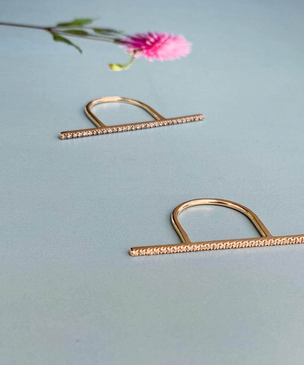 Diamond Bar U Shape Ring (Long)GS14KDRZ