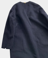 リバーロングノーカラーコート(NAVY)