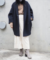 Wool Cocoon Volume Coat (NAVY)