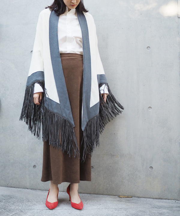 LEATHER FRINGE SHAWL