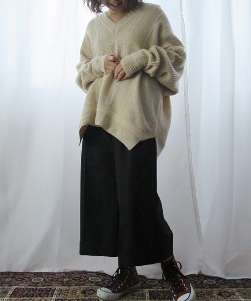 CROPPED WIDE PANTS