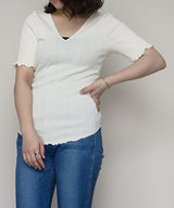 random rib H/S pullover(IVORY)