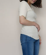 random rib H/S pullover(IVORY)