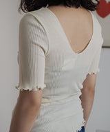 random rib H/S pullover(IVORY)