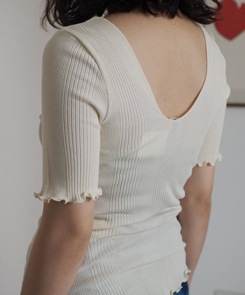 random rib H/S pullover(IVORY)