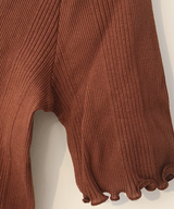 random rib H/S pullover(BROWN)
