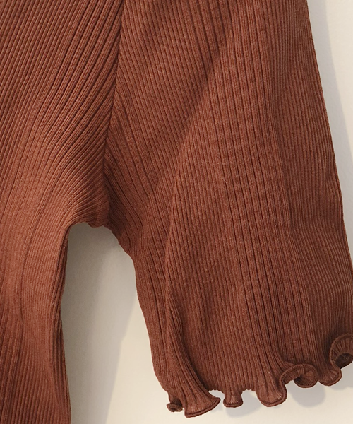 random rib H/S pullover(BROWN)